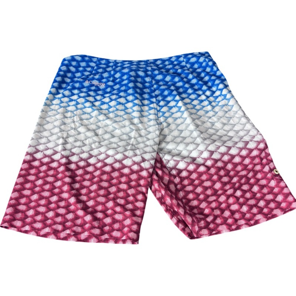 Columbia Men's Water Shorts Size 40 Omni-Shade Red White Blue 22 Inch Length